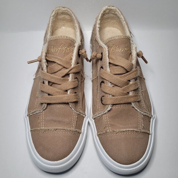 Blowfish Malibu Maxine Sneakers Tan Faux Sherpa Lined Womens 7.5 Minimalist Cozy - Picture 5 of 16